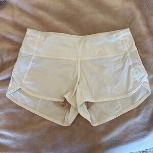 White Lululemon Speed Up Low-Rise Lined Short